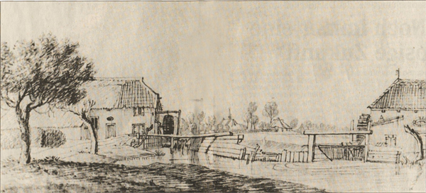 Historische Ansicht der Viller Wassermühlen